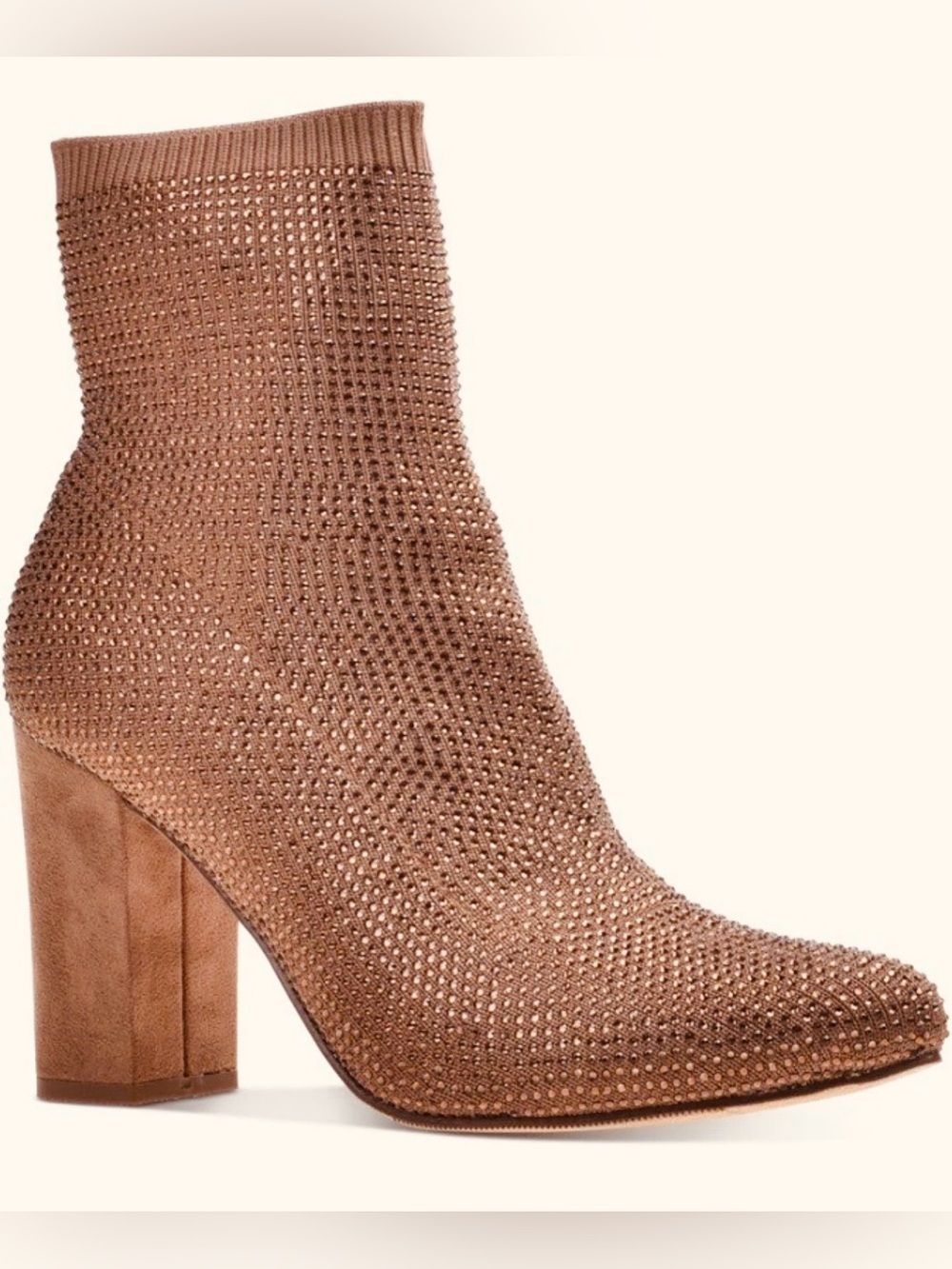 BRAND NEW Wild Pair Rhinestone Stretch Baybe Bling Sock Booties Bronze Size 5.5M
